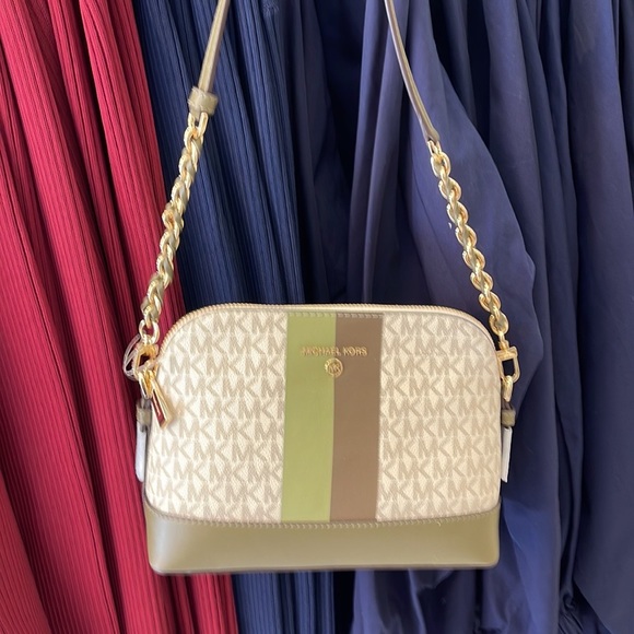 MICHAEL KORS Jet Set Charm Crossbody bag canvas Light Sage /Olive - Picture 8 of 16